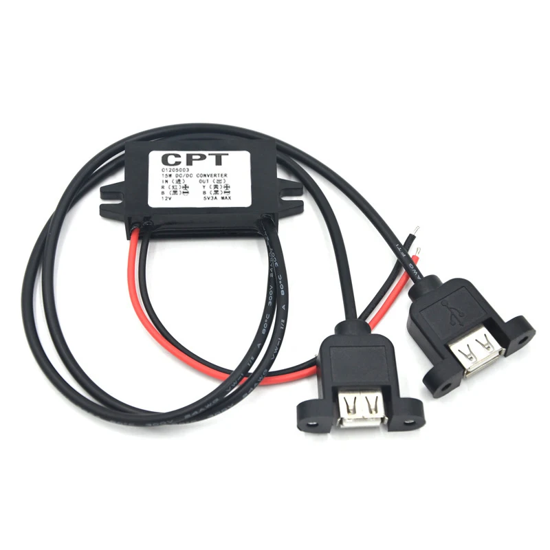 DC-DC 12V to 5V 3A Regulator Dual USB Step Down Converter Power Supply Module