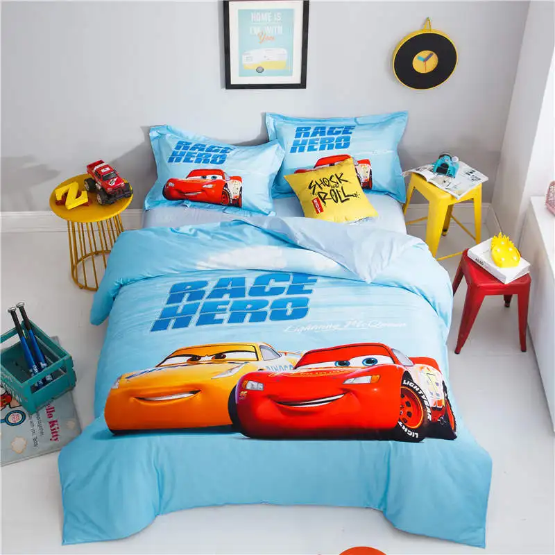 Хлопковое постельное белье с принтом disney Cars Mc Queen для мальчиков и девочек