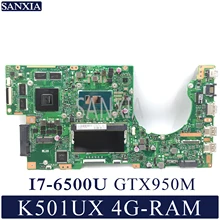 KEFU K501UX Laptop motherboard for ASUS K501UX K501UB K501U Test original mainboard DDR3 4G RAM I7