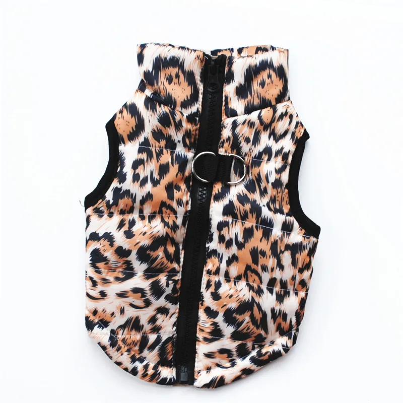 Теплая одежда для собак, зимняя ветрозащитная одежда для маленьких собак, куртки для собак, мягкая Одежда для питомцев, одежда для щенков, жилет для чихуахуа, костюм XS-L - Цвет: Leopard Print