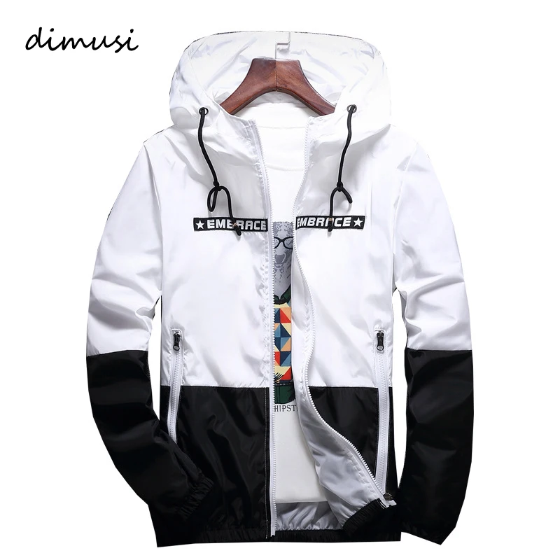 Goede DIMUSI Lente Herfst mannen Jassen Hip Hop Jas Windbreaker Hooded Ongedwongen Rits Mannelijke Retro Vintage Streetwear Jassen, TA316