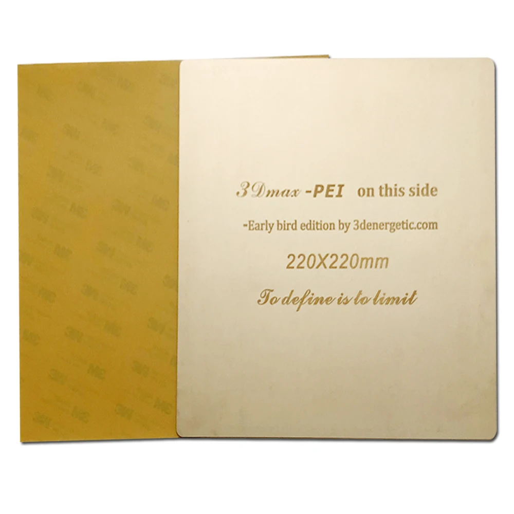 

ENERGETIC New Upgrade Flex Spring Steel Sheet Heated Bed Platform with PEI 220x220mm for Wanhao Anet A8 A6 MK3 Printers Hot Bed