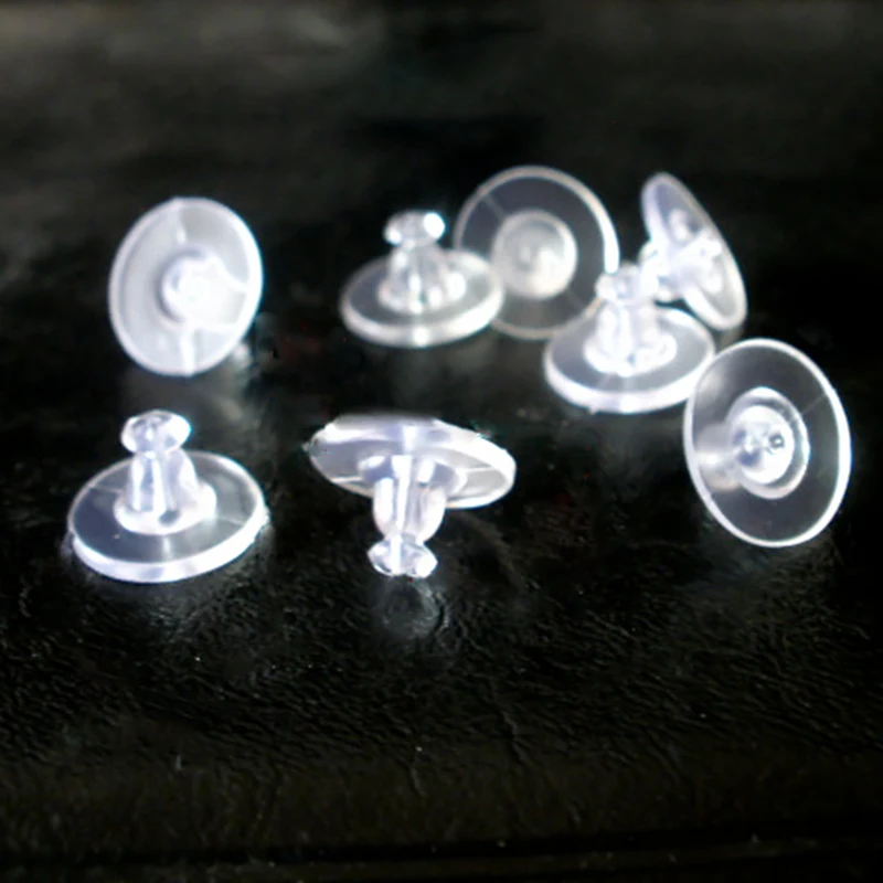 Buy 50pcs/lot Earrings Jewelry Accessories Rubber Back silicone round ear