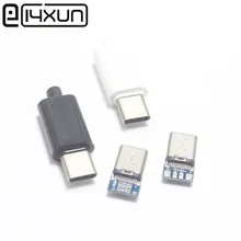 2 комплекта OTG или больший ток 4P USB 3,1 Тип C штекер сварной Тип USB-C 4 в 1 DIY ремонт кабель Разъем зарядного устройства