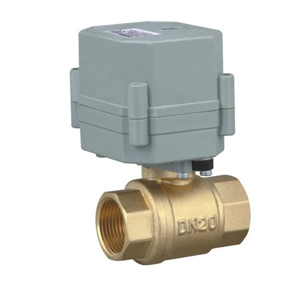 New 3/4" DN20 9 24V AC/DC 2 Way Motorized Ball Valve,Brass Spring Auto