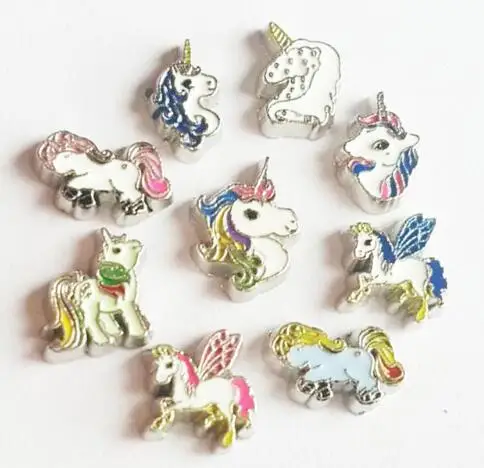 

Multiple Choise 20PCS/lot Animal Unicorn Horse Floating Locket Charms Fit For Memory Magnetic Locket Pendant