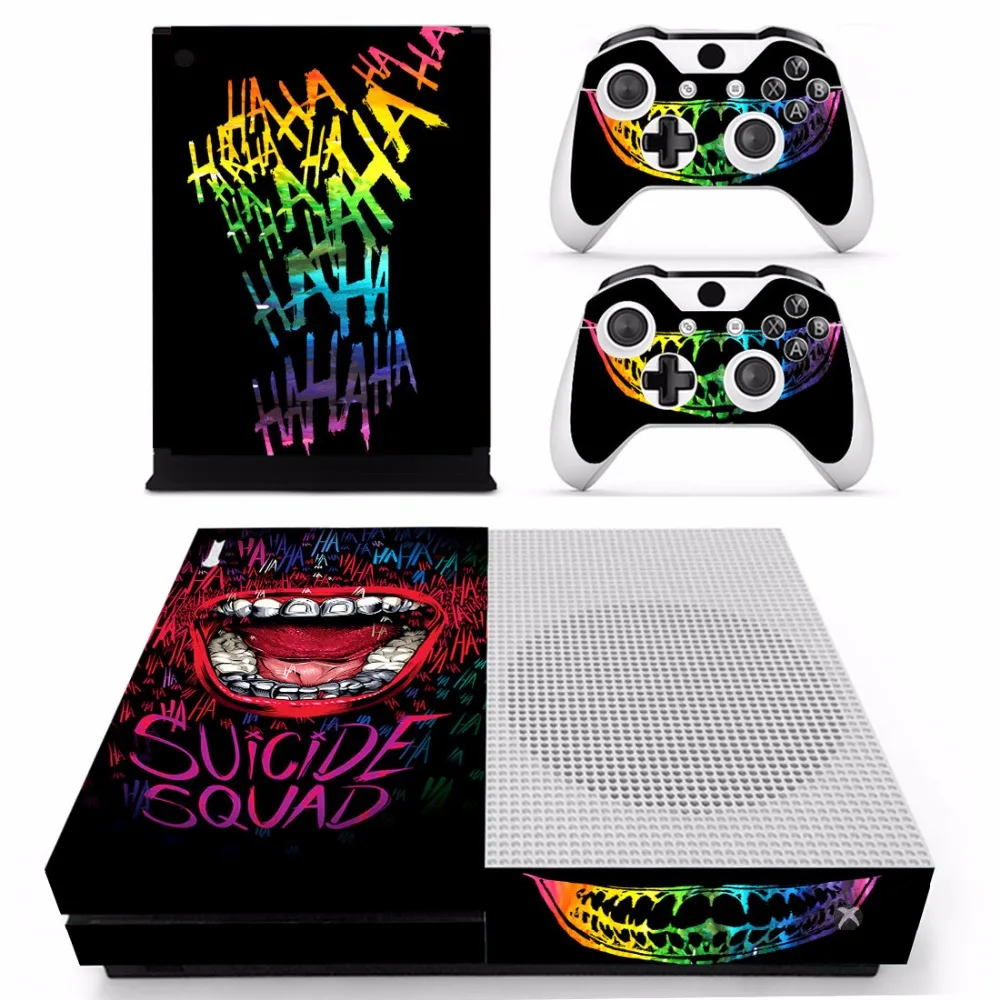 

Joker Harley Quinn Batman Skin Sticker Decal For Microsoft Xbox One S Console and 2 Controllers For Xbox One Slim Skin Sticker