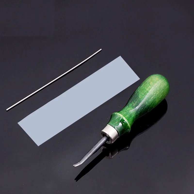 

1Pcs Green Handle 0.6/0.8/1.0/1.2/1.4mm Leather Rounded Corners Leather Chamfering Knife Trimming Knife Manual DIY Production