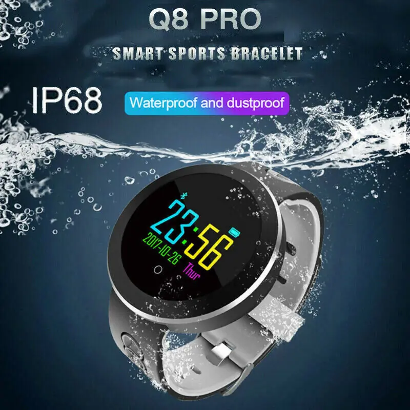 Waterproof Smart Watch Fitness Tracker Heart Rate Blood Pressure Tempered Mirror Waterproof Smart Watch Fitness Tracker Heart Rate Blood Pressure Tempered Mirror