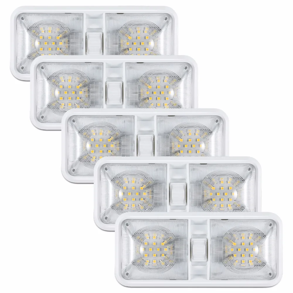 Us 37 59 20 Off Kohree 5packs 12v Led Rv Ceiling Dome Light Rv Interior Lighting For Trailer Camper With Switch Natural White 4000 4500k In Outdoor