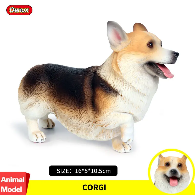

Oenux British Welsh Corgi Pembroke Animals Simulation Big Dog Pet Action Figures Cute Model PVC High Quality Toy Kids Xmas Gift