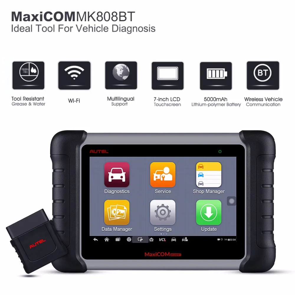 Autel MaxiCOM MK808BT OBD2 диагностика авто Авто сканер Бортовая Система диагностики 2 автомобиля диагностический сканер Automotivo автомобильные