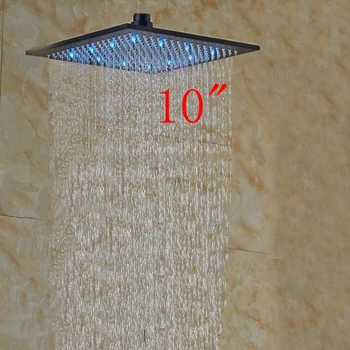 

10" LED Rain Oil Rubbed Bronze Shower Head Wall/Ceiling Mounted Over-head Shower