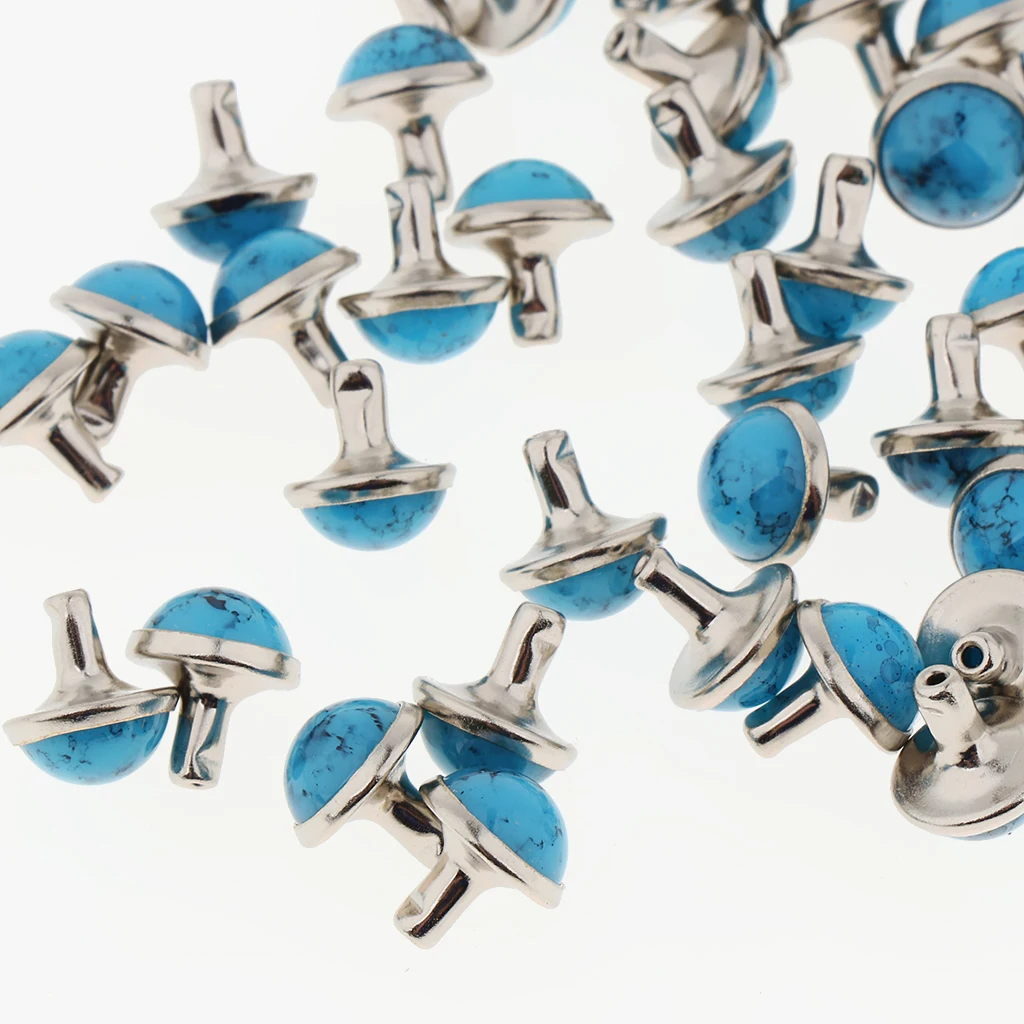 50 Sets Round Turquoise Rapid Rivets Stud for DIY Leather Craft Decoration