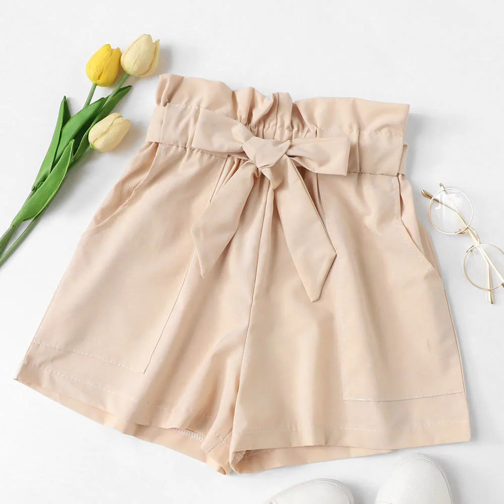 Женская юбка шорты с карманами свободные горячие брюки летние пляжные шорты милые винтажные Boho корейские брюки Spodenki Damskie# sw