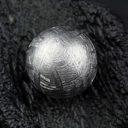 

Natural Gibeon Iron Meteorite Moldavite Loose Round Beads 12mm Silver One Bead Jewelry AAAAA Drop Shipping