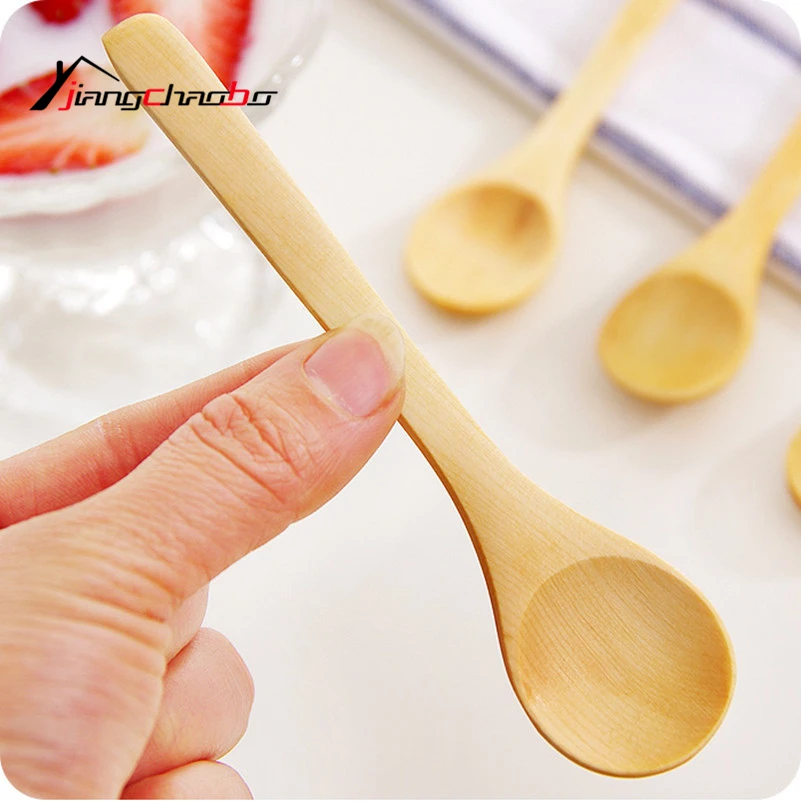 1Pcs Funny Stocked Wood Dinner Spoon For Children Dessert Tea Coffee