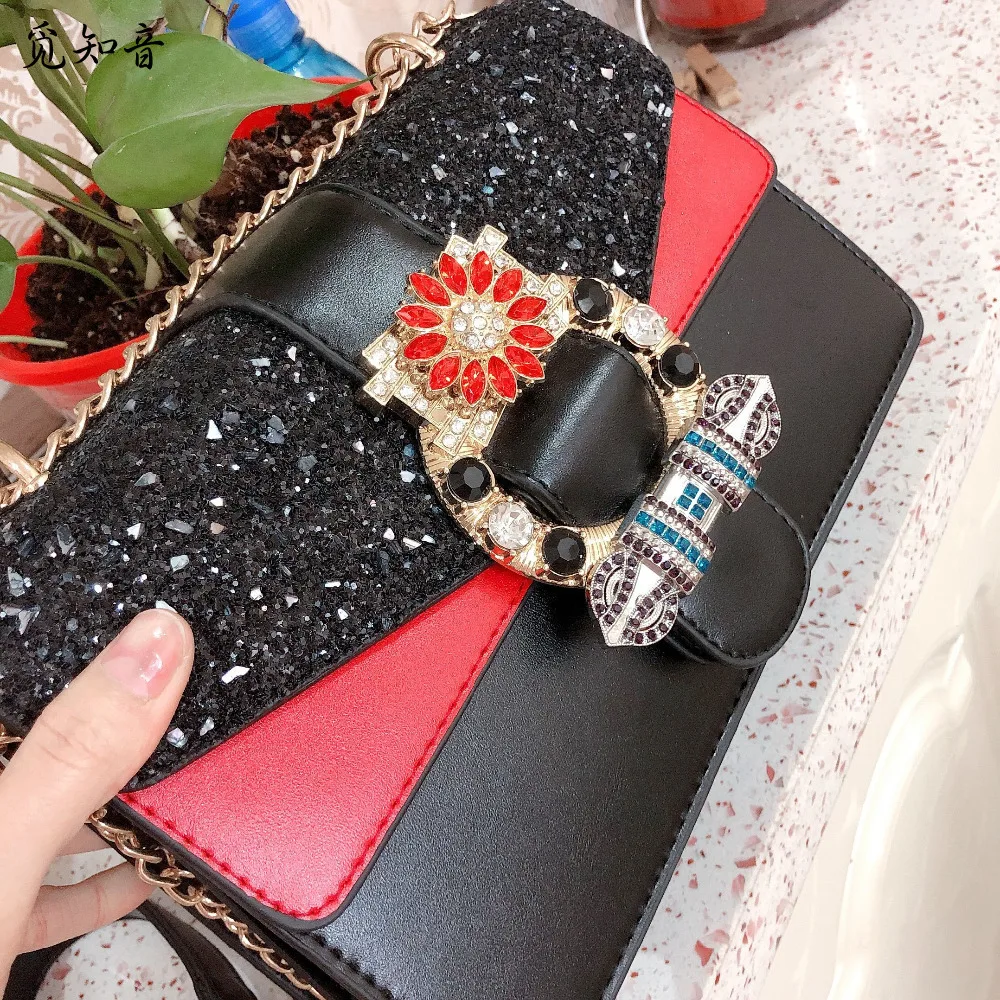 

Luxury Flip Square Bag 2019 Fashion New Quality Pu Leather Women's Designer Handbag Diamond Lock Chain Shoulder Messenger Bags