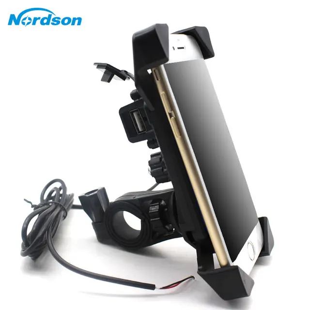 US $7.51 Nordson Motorcycle USB Charger Waterproof Phone Holder 12V Motorbike Mountain Bike Motocross Scoote