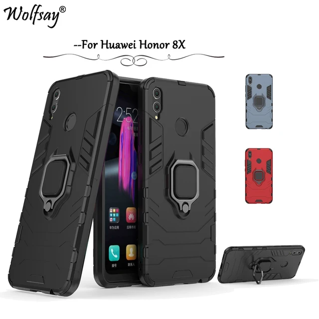 huawei honor 8x phone case magnetic metal finger ring holder case