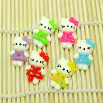 

50Pcs Mixed 22x15mm Resin Cat Decoration Craft Flatback Cabochon Embellishments For Scrapbooking Cute Diy Accessories