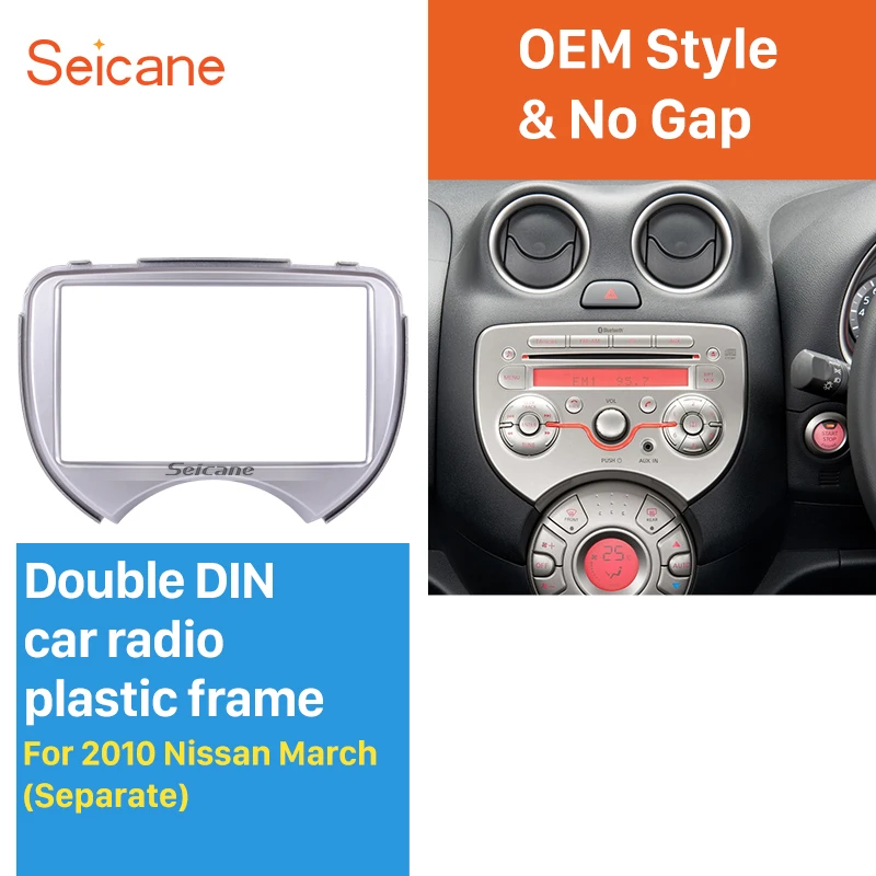 

Seicane Separate Double Din Car Radio Fascia for 2010 Nissan March Stereo Frame Panel Autostereo Interface Dash Trim Kits