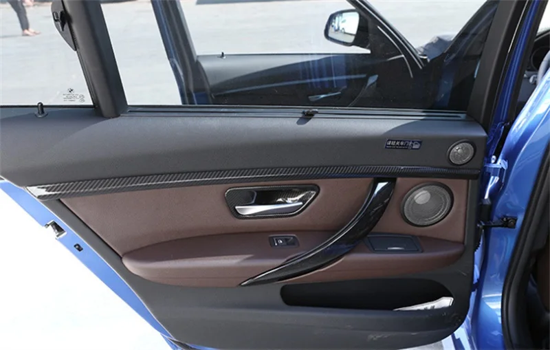 Автомобильный Стайлинг, автомобильные дверные панели, декоративные наклейки, накладка из углеродного волокна для BMW 3 серии f30-, аксессуары для салона автомобиля