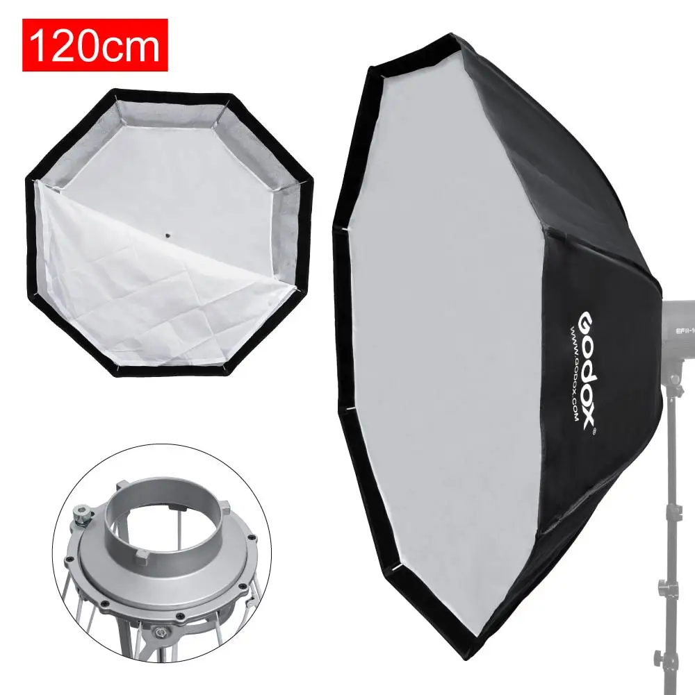 

Godox 47" / 120cm Octagon Umbrella Quick Setup Softbox With Bowens Mount Flash Speedlight for Studio Photo Flash
