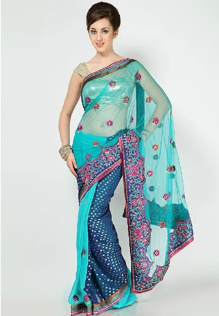 L'art indien tissu de soie jaune SAREE pleine ZARI travail ...