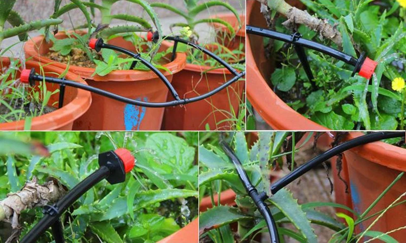 20-500pcs Red Adjustable Dripper Garden Micro Drip Irrigation Supplies Watering Anti-clogging Sprinklers For 4/7mm 1/4 Inch Hose