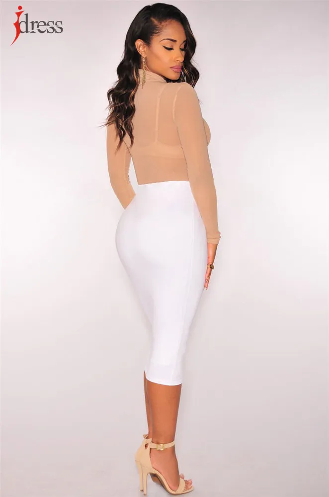 IDress Black/ Khaki/ White Women Sexy Long Sleeve Mesh Bodysuit Women Rompers 2017 Overalls for Women Bodysuit Jumpsuit Shorts