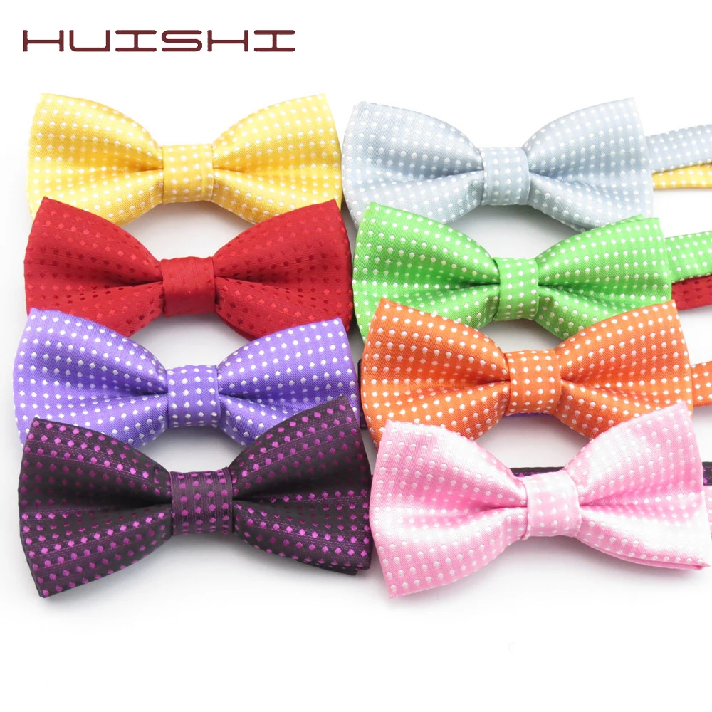 HUISHI/ г., модный Официальный галстук-бабочка для детей, детские классические бабочки в горошек, яркие цвета, Бабочка, свадебный смокинг, галстук-бабочка