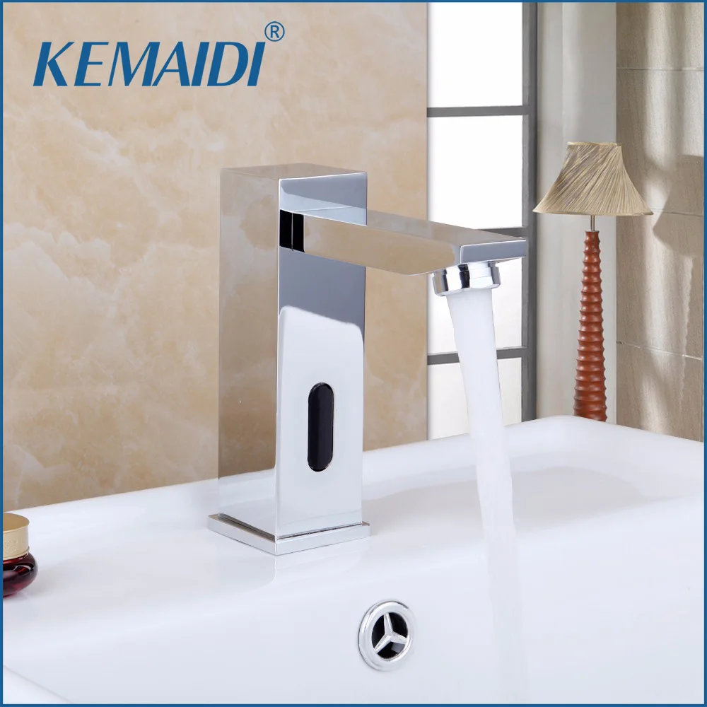 

KEMAIDI Sensor Faucet Automatic Inflrared Sensor Hand Touch Tap Hot Cold Mixer Chrome Polished Sink Mixer Bathroom Tap