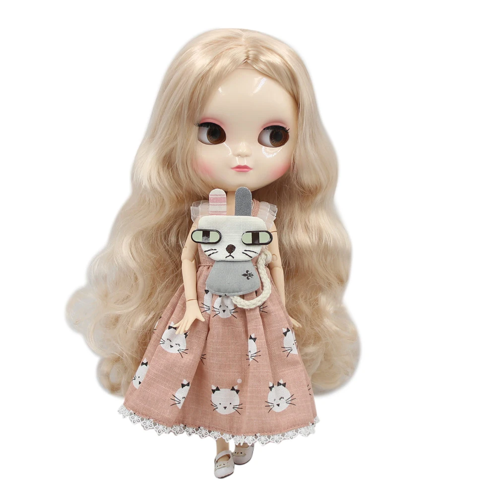 DBS ICY doll No.BL3139 with long blonde curly hair white skin and A-cup joint body, girls gift child's toy shine ash brown long straight good quality synthetic wig ash blonde wig for woman 150% 30 none lace full machine made wig