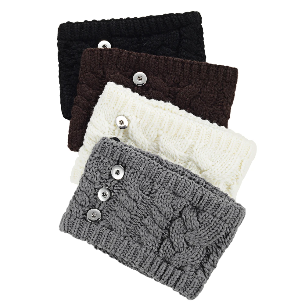 

4 Colors Snap Button Neck Warm Scarf Necklace Fit 18mm Snap Button for Women Jewelry NN-760