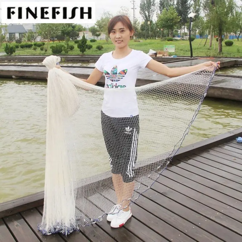 

Finefish Diameter 2.4-7.2m multifilament nylon Line Hand Throw Fishing Net USA Style Cast Net Small Mesh Catch Fishing Network