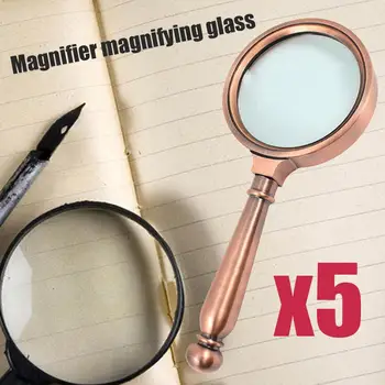 

Antique Bronze Handle Magnifying Glass Lens Retro Style Gift Magnifier For Elderly Reading Loupe