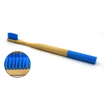 

1Pc Bamboo Toothbrushes Smooth Bamboo Handle Toothbrushes With Soft Nylon Bristles Naturally Antimicrobial Toothbrush(Blue) Blue