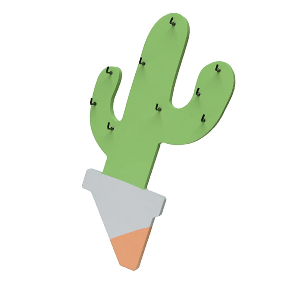 Green Cactus Wall/Door Bath Hook Clothes Coat Bag Towels Hanger Holder Office Hook Hanging Keys