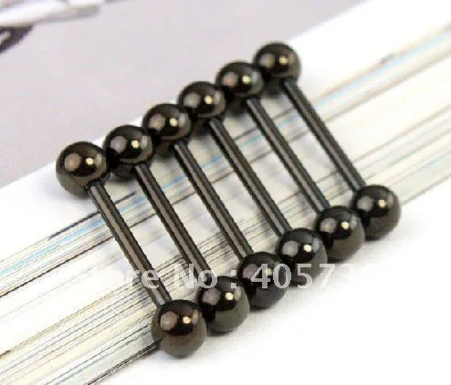 

Vacuum Plating Black Tongue Bar Tongue Rings Barbell 14G 316L stainless Steel Hot Sale Brand New 1.6mm Body Piercing Jewelry