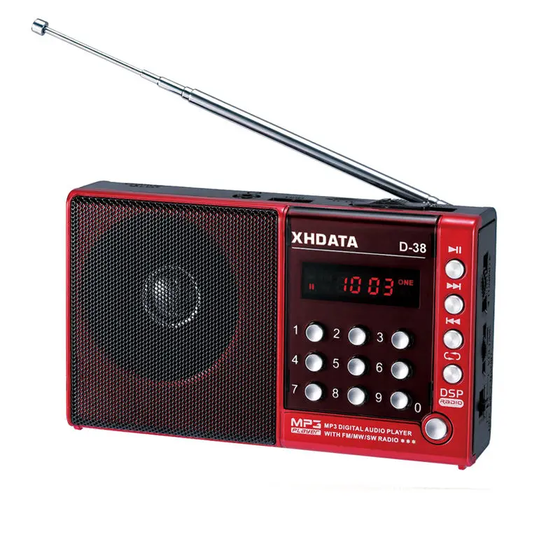  XHDATA D-38 FM-Stereo / MW / SW / MP3-predvajalnik zaslon / DSP Vollband Radio (angleški / nemški / japonski / ruski uporabniški priročnik)