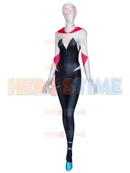 

Spider-Man: Into the Spider-Verse Gwen Stacy Cosplay Costume 3D Printed Spandex Zentai Jumpsuit Hooded Superhero Costume