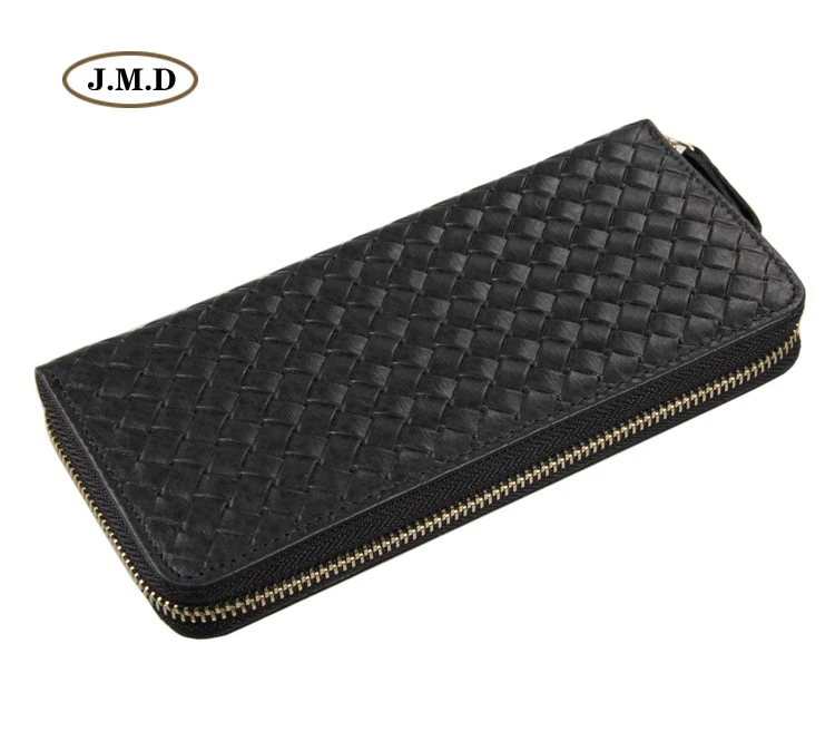 

J.M.D Hot Selling Genuine Leather Weave Pattern Men's Fashion Wallet Money Card Holder Cell Phone Pocket Clutch Bag 8067A/C