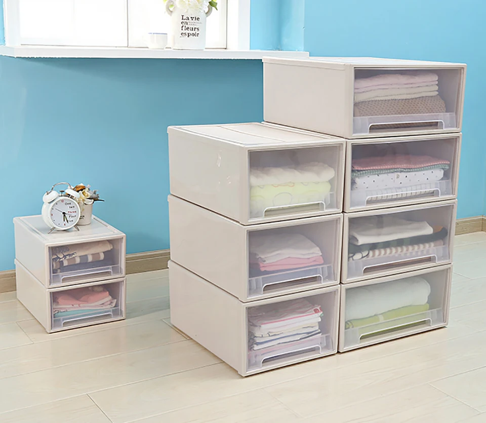 Plastic Storage Drawer Transparent Clothes Storage Drawers 