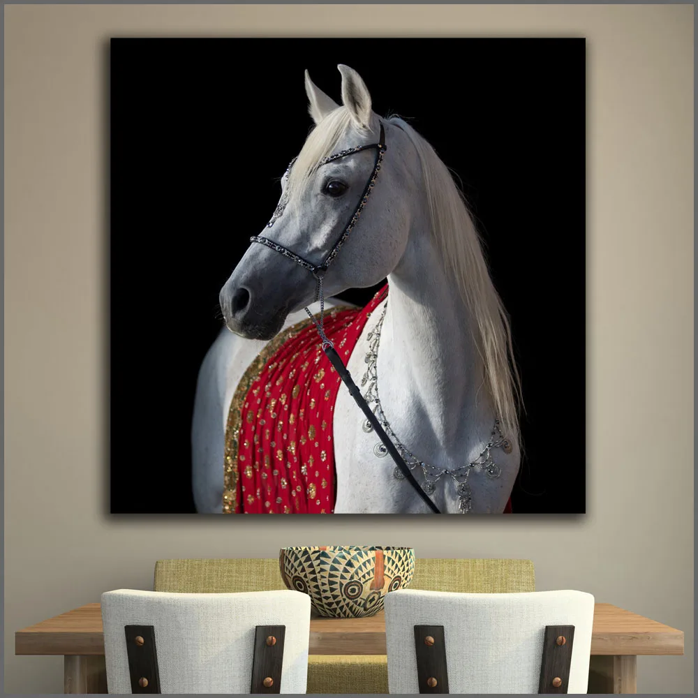Large size Printing Oil Painting it is a Divine white horse wall art canvas prints pictures for living room and bedroom No Frame | Дом и сад