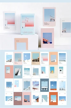 

Multi-use 5.2*8cm 54pcs Mini Card Rooftop Scenery Sky Design as Scrapbooking background Party Invitation Cards