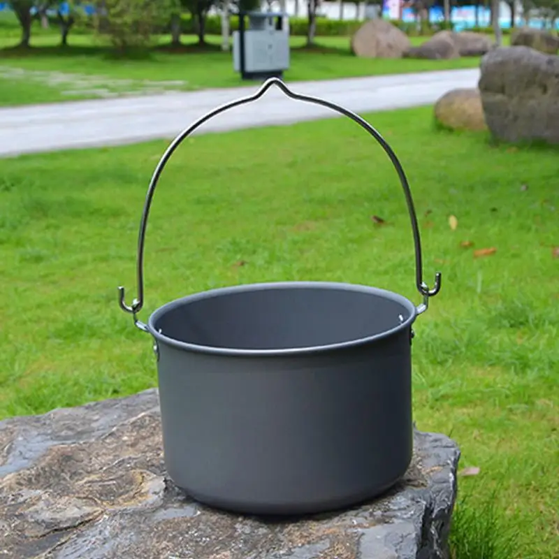 Camping al aire libre aleación de aluminio grandes macetas colgantes para 5-8 persona Picnic utensilios vajilla Camping al aire libre senderismo herramientas