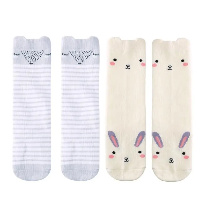 1 пара теплых носков милые детские носки с животными из мультфильмов мягкие дышащие теплые хлопковые носки до колена в подарок