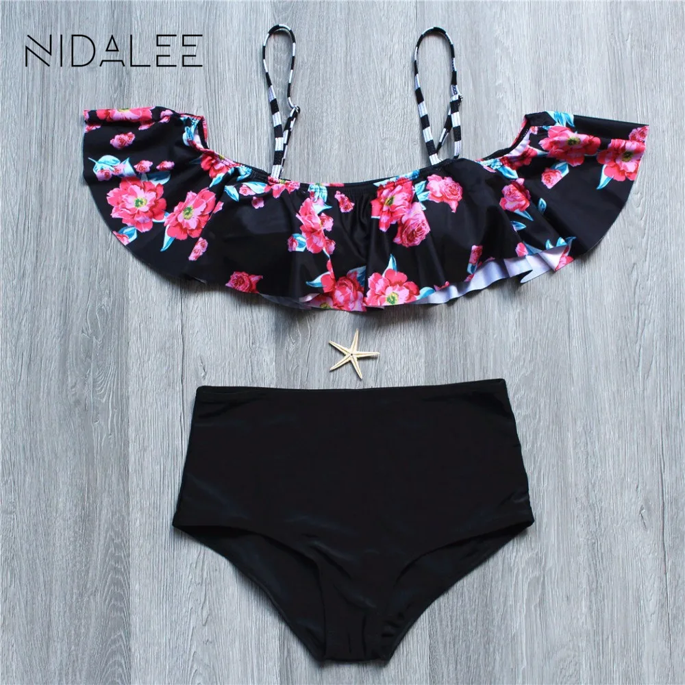 

Bikinis Women Swimsuit Push Up Swimwear Women 2018 Sexy Bandeau Print Brazilian Bikini Set Beach Bathing Suits high waist bikini