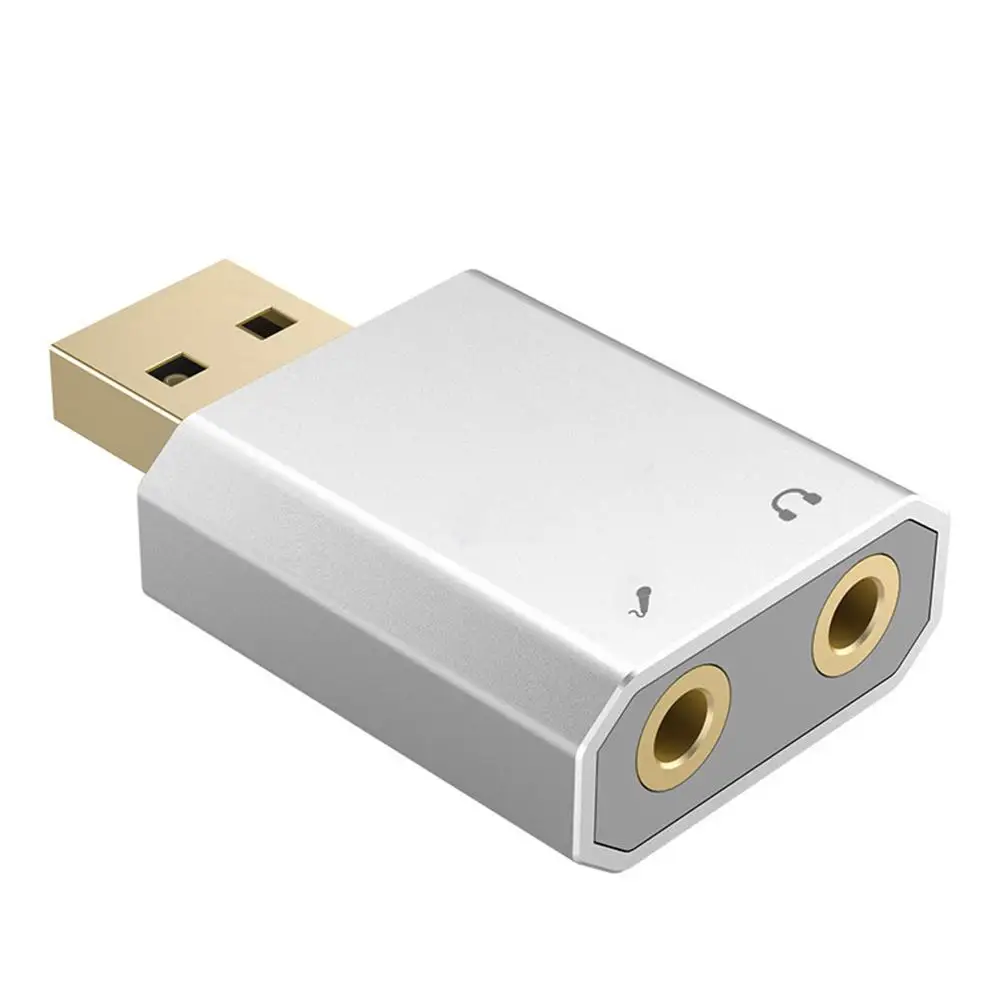 USB внешняя звуковая карта Микрофон адаптер для наушников для ПК ноутбука компьютера